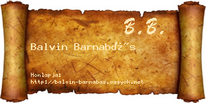 Balvin Barnabás névjegykártya